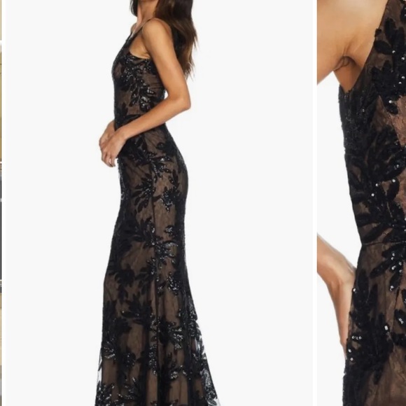 DRESS THE POPULATION Sharon Embellished Lace Evening Gown, SIZE SMALL 1303 - Picture 3 of 12